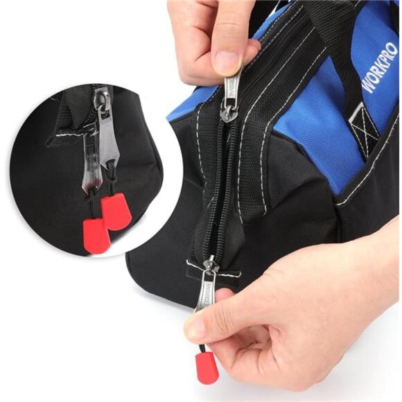 13-inch Tool Bag, Wide Mouth Tool Tote Bag with Inside Pockets for Tool Storage - Picture 4 of 7